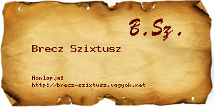 Brecz Szixtusz névjegykártya